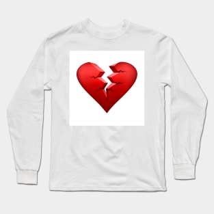 Red Broken Heart Long Sleeve T-Shirt